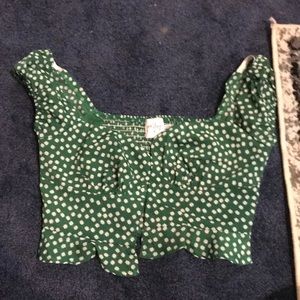 Princess Polly Forest Green crop top
